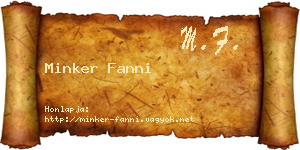 Minker Fanni névjegykártya